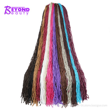 28 inch Pink Write Purple Blonde colored Long Colorful Zizi Box Braids Hair Crochet Box Hair Extension Synthetic Braiding Hair